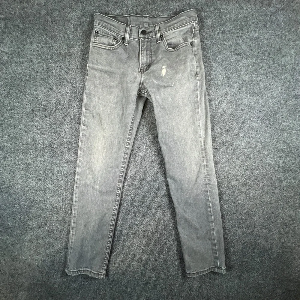 Levi's 511 Jeans Mens 28X28‎ Gray Denim Cotton Stretch Low Rise Slim Fit Travel